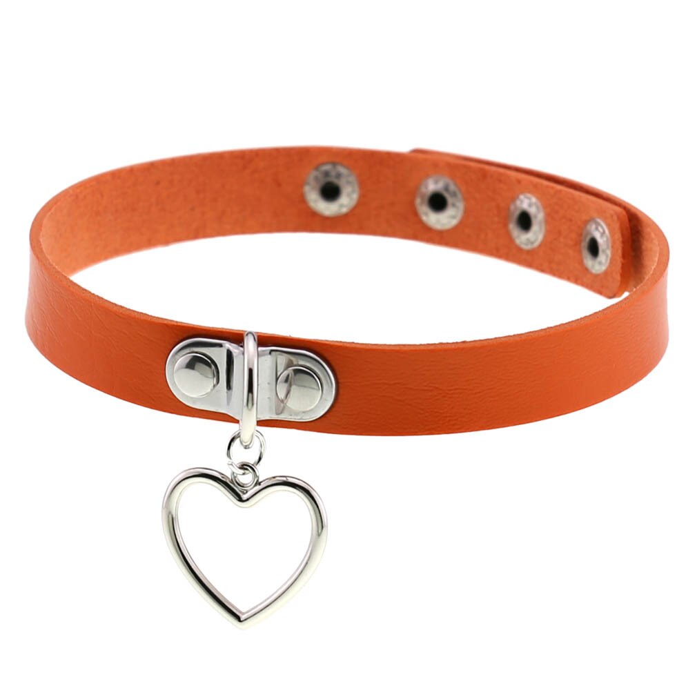 Wollet Jewelry Hollow Love Pendant Leather Wild Casual Street Clavicle Chain necklaces: Orange