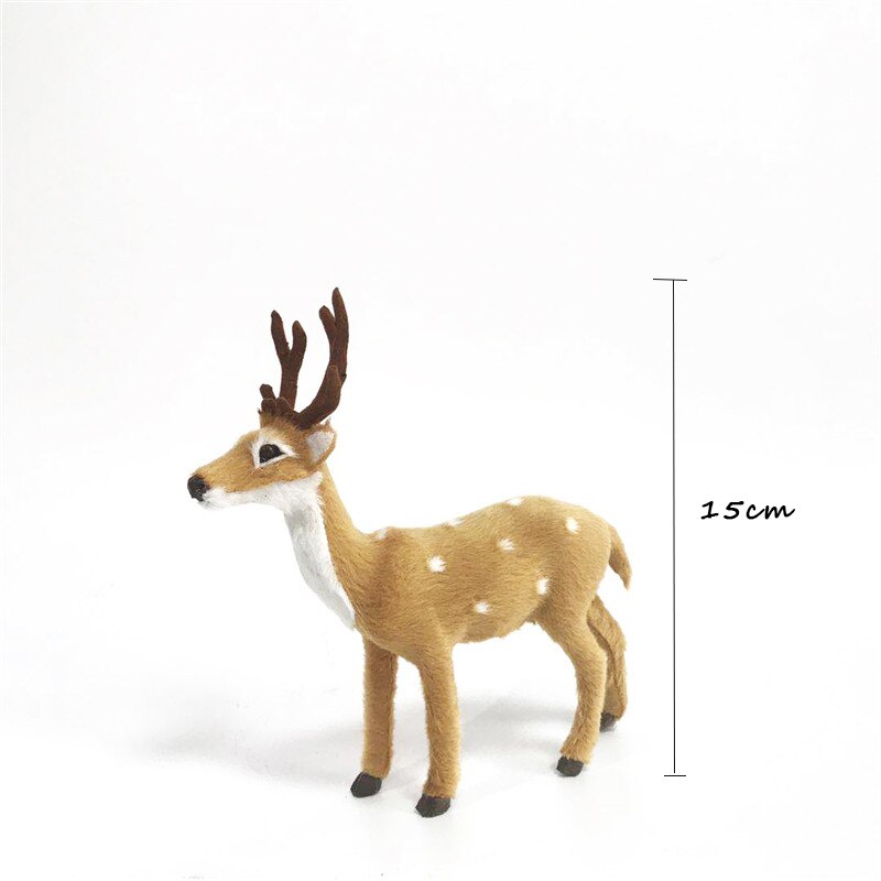 Jul elg plysj reinsdyr julepynt jul hjort fe hage miniatyr rekvisitter simulering barn  xx119: Horn