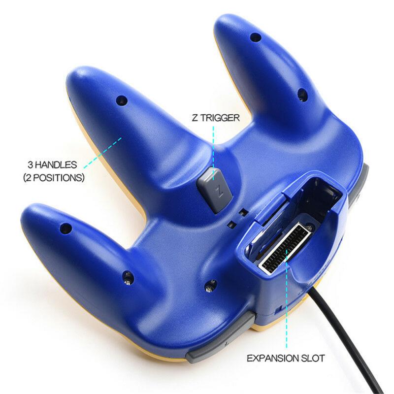 Mando de consola N64, mando largo con cable para 64 juegos clásicos, PC, interruptor de asa