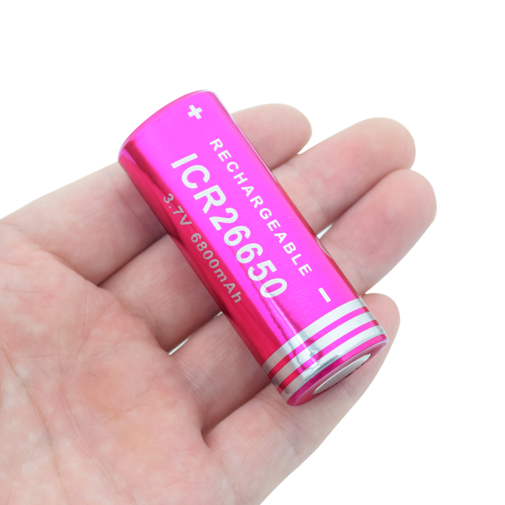 1/2/4 pièces 3.7v Volt ICR 26650 6800mAh Lithium Ion Li-ion 26650 batterie Rechargeable pour lampe de poche LED lampe frontale