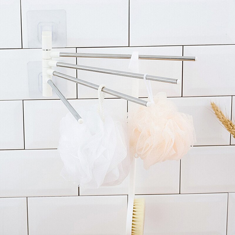 1pc håndklædeholdere i rustfrit stål punch-fri pasta roterende køkken badeværelse skab skab bøjle håndklædeholder