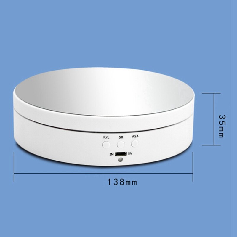 360° Rotating Turntable Display Stand - 3 Speeds - USB Powered - Photography Studio Accessory