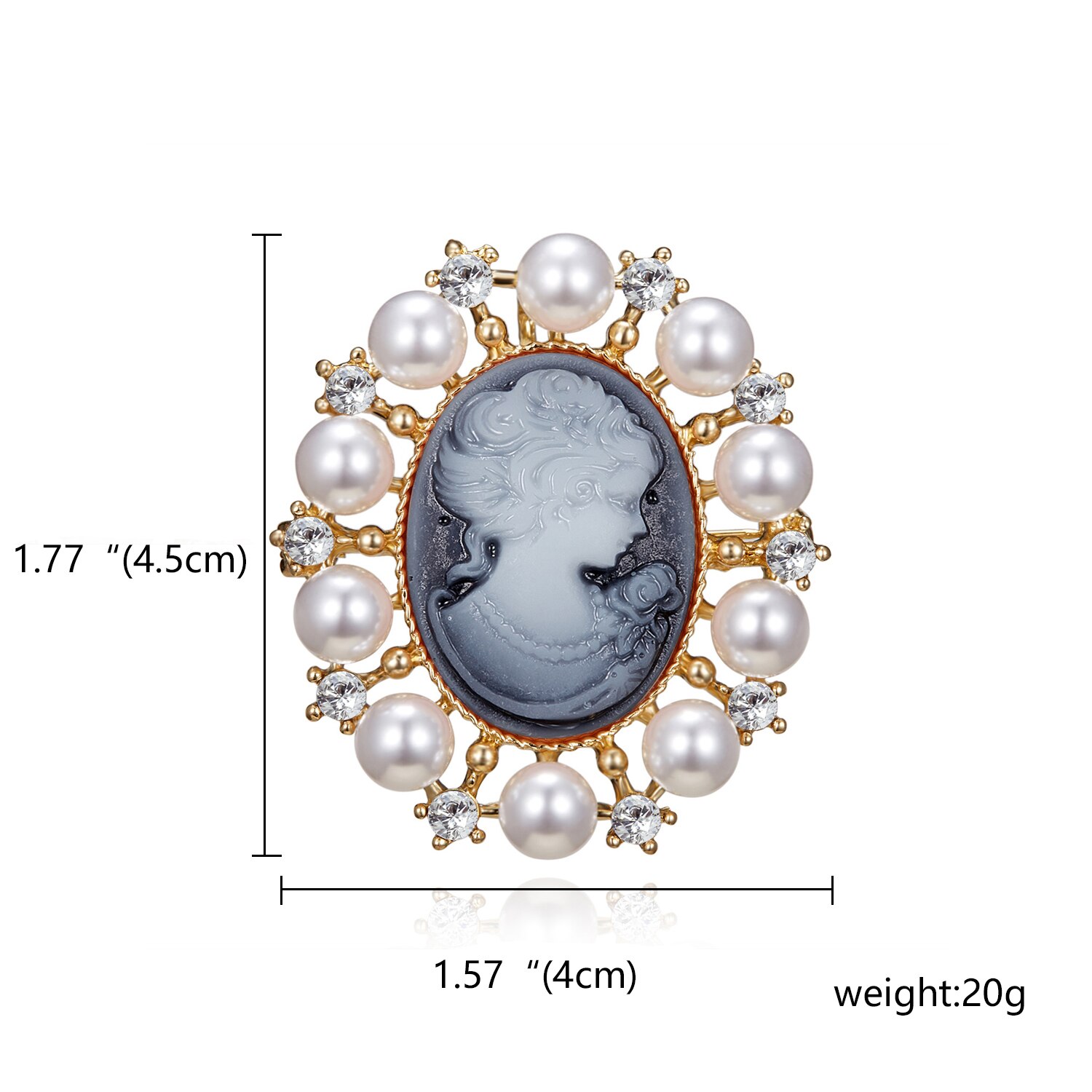 Rinhoo kristall cameo skönhet huvud vintage brosch nålar kvinnor vacker dam flicka figur kavajslag märke kontor tillfällig bröllop smycken: 7