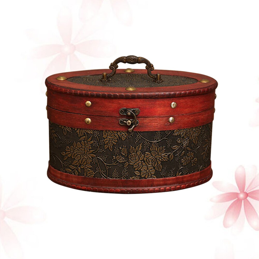 Delicate Ancient Chinese Style Round Tea Leaves Cake Storage Box Tea leaves Display Organizer Wooden Tea Package Box - A Si
