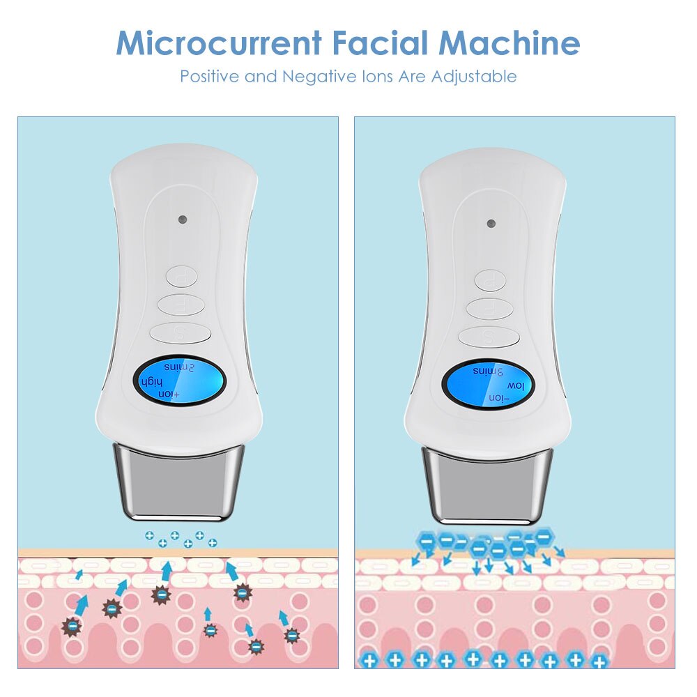 Facial Message Machine Microcurrent Electric Mini Beauty Instrument Galvanic Spa Skin Tightening Face Lifting Tool with 3 Head