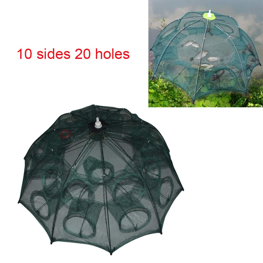 Filet de pêche automatique 4-20 trous Cage à homard en Nylon pliable piège à crabe filet de coulée renforcé filet de pêche pliant