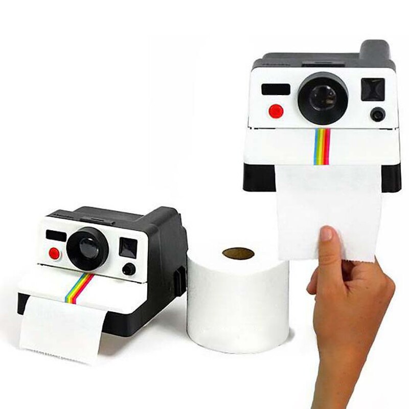 Caja de pañuelos con forma de cámara Polaroid para baño, Portarrollos de papel higiénico Retro para decoración creativa, nueva