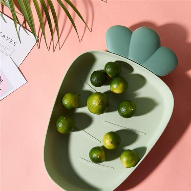 2 stk gulerod form snack fad slik frugt tallerken tør mad tallerken skål plast serveringsplade hjem dekorationer