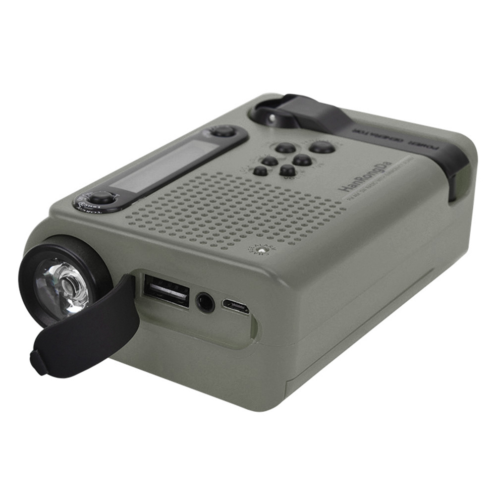 HRD900 Multifunctional Full Band Solar Powered AM/FM/SW Weather Radio Emergency LED Flashlight Lamp Power Bank