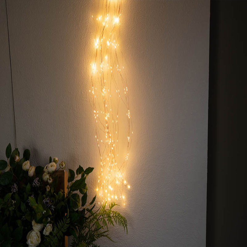 RGB Christmas Tree Branch Lights Battery Timer Outdoor Led Waterfall Lights Decoration Outdoor Home Christmas Wedding Ornaments: Yellow