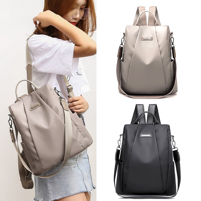 Frauen Wasserdichte Oxford Tuch Reise Rucksack Nylon Anti-diebstahl Doppel Schulter Tasche SER88