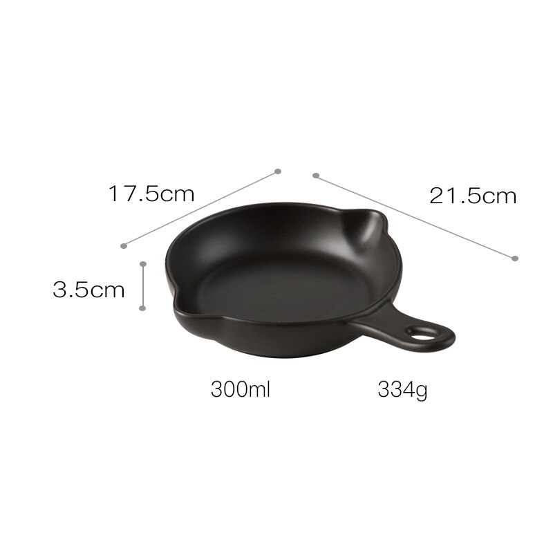 Nordisk ugnstallrik rund fyrkantig dubbelöra med handtag keramisk servis modern hem frukost salladstallrik: I