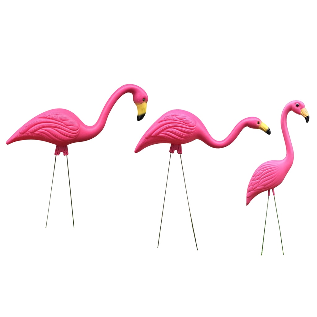 3 typer lyserød plast flamingo yard have græsplæne balkon indretning naturtro dyrepynt