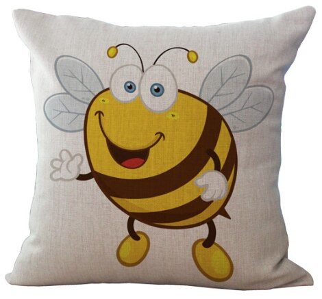 Karikatur Hirsch Biene Vogel Fische Hals Körper Kissenbezug Leinen Bett Kissen Abdeckung Couch Sitz Kissen Werfen Kissen Hause Dekoration: verrotten