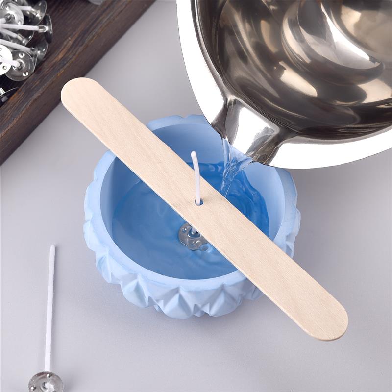 Mèche de bougie en fil de coton ciré de plusieurs tailles, 100 pièces/ensemble, mèche et support sans fumée, ensemble de fabrication de bougies, accessoires, support de mèches