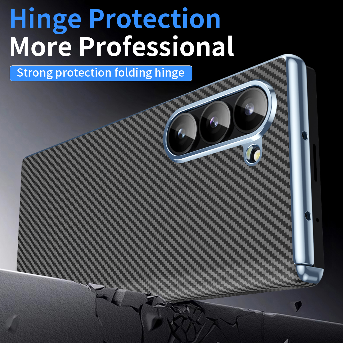 Koolstofvezel Funda Case voor Samsung Galaxy Z Fold6 Fold4 Fold5 Fold 6 5 4 Anti-kras Coque Anti Trillingen Scharnier Telefoon Cover