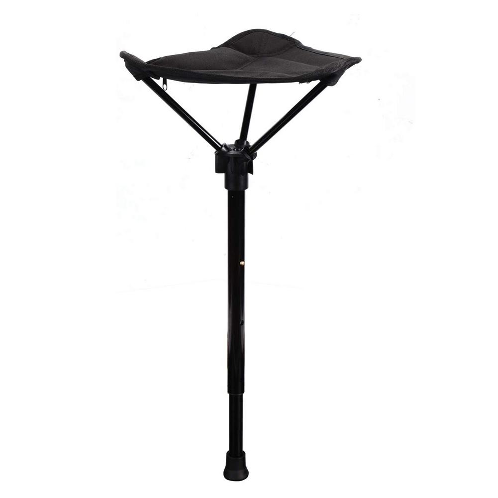 Folding Walking Stick Tripod Stool Adjustable Height Seat Stick Adjustable Seat Folding Stool Folding Stick Chair