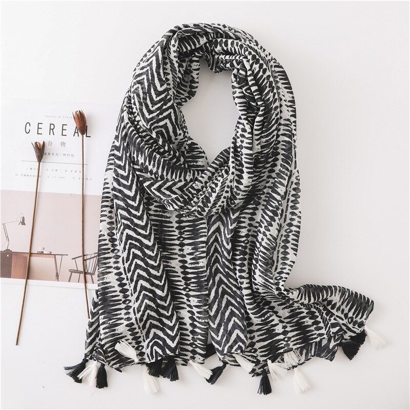 VISROVER-Long foulard en Viscose Shaw | Longue écharpe, imprimé Tropical, pour robe de plage, écharpe d'été pour femmes,: 7
