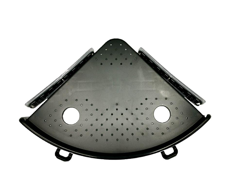 Badkamer Douche Plank Multifunctionele Hoek Opbergrek 2 Haken Voor Handdoek Opknoping Shampoo Houder Zuig: Black
