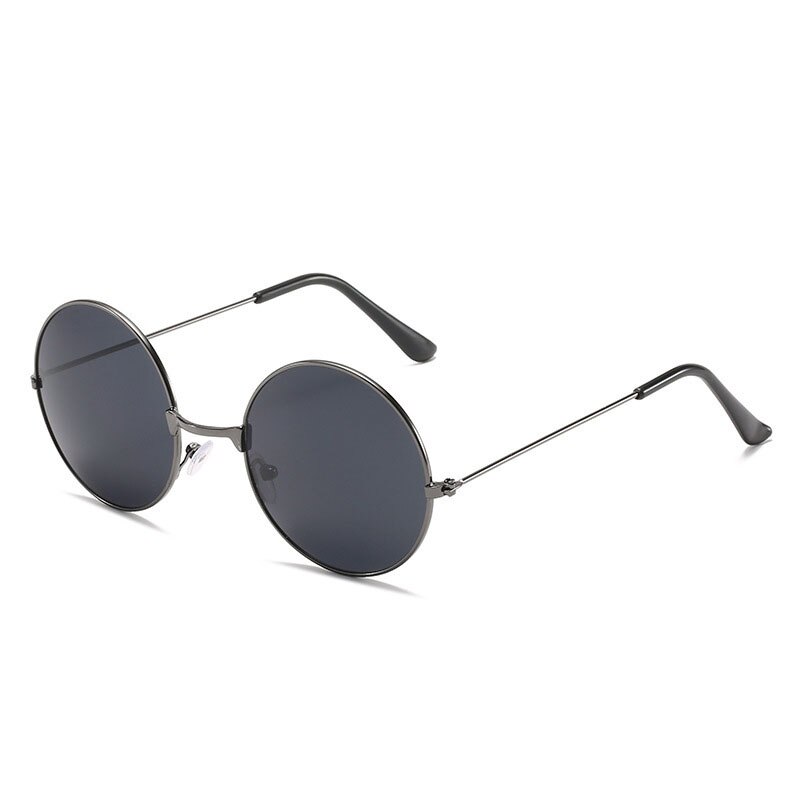Runde Brille Männer Frauen Steampunk Sonnenbrille Jahrgang Sunglasse Frauen Runde Sonnenbrille Neue Spiegel UV400: Schwarz