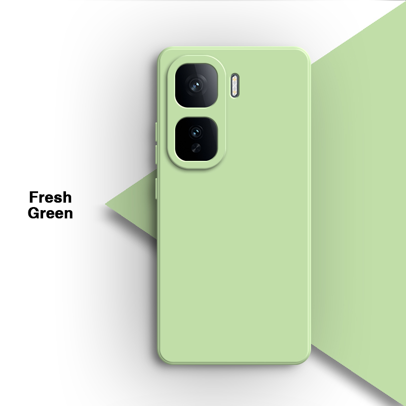 Phone Case for vivo iQOO Neo 10 Neo10 Pro 10Pro 5G Simple Soft Liquid Silicone Lens Protection Shell Back Cover Original Housing: green / For iPhone 13