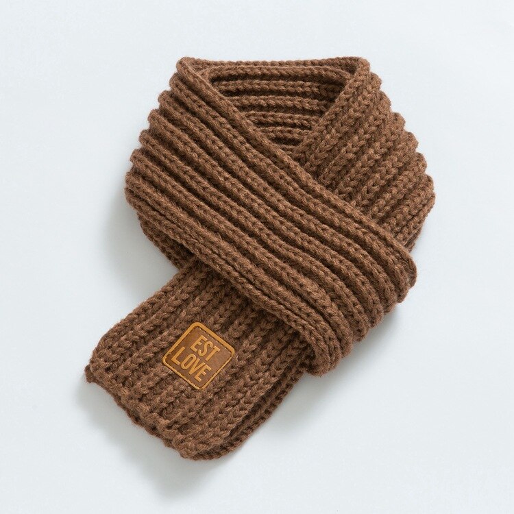 Pañuelos para niños, bufanda de cuello para bebés y niñas, bufanda suave Lisa para cuello, anillo de cuello elástico, bufanda para bebés, Invierno: Marrón