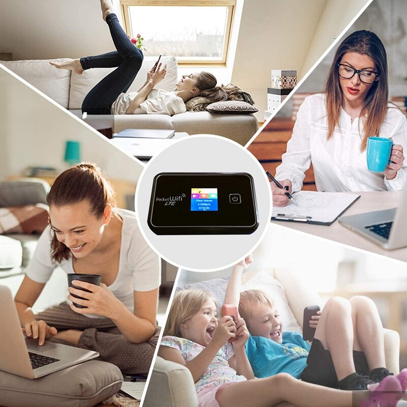 4G LTE Mifi Wireless WIFI Router 150Mbps Portable Router 4500MAh Battery with LCD Color Display and Sim Card Slot