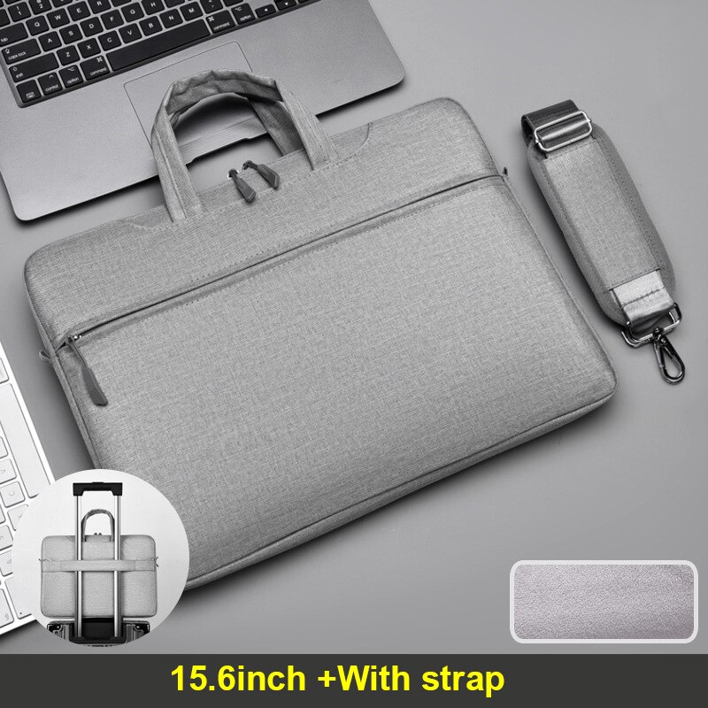 Männer Frauen Aktentaschen Unisex Business Handtaschen Oxford Hand Taschen Einfarbig Laptop Tasche Wasserdichte Schulter Messenger Tasche XA724ZC: Light gray 15.6inch