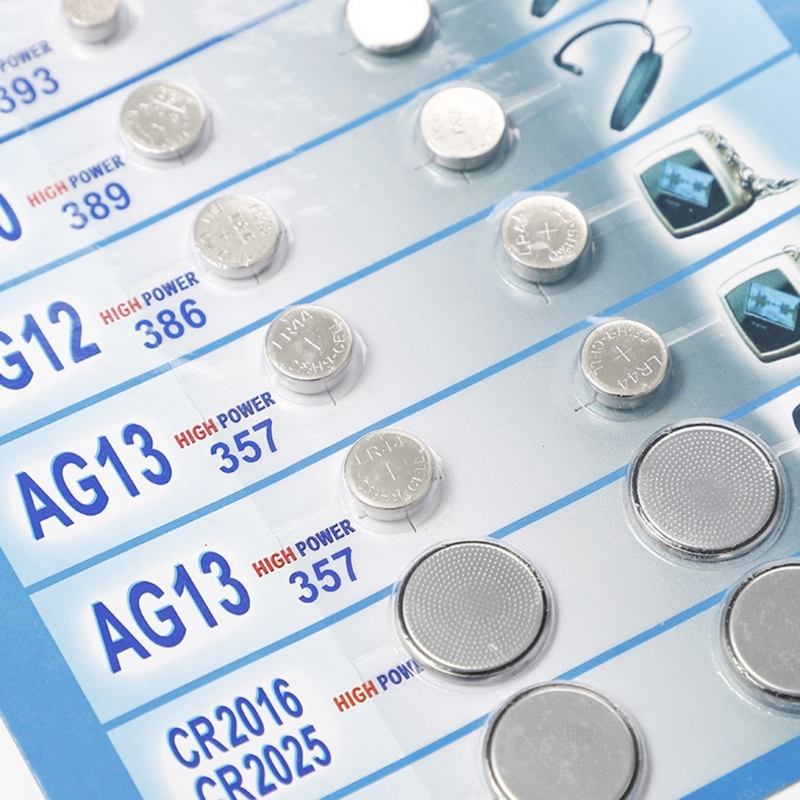 24pc/partia Zestaw Baterie mieszane AG1/AG4/AG4/AG5/AG10/AG12/AG13 dla zegarków zdalnych CR2025 Bateria komórkowa monety