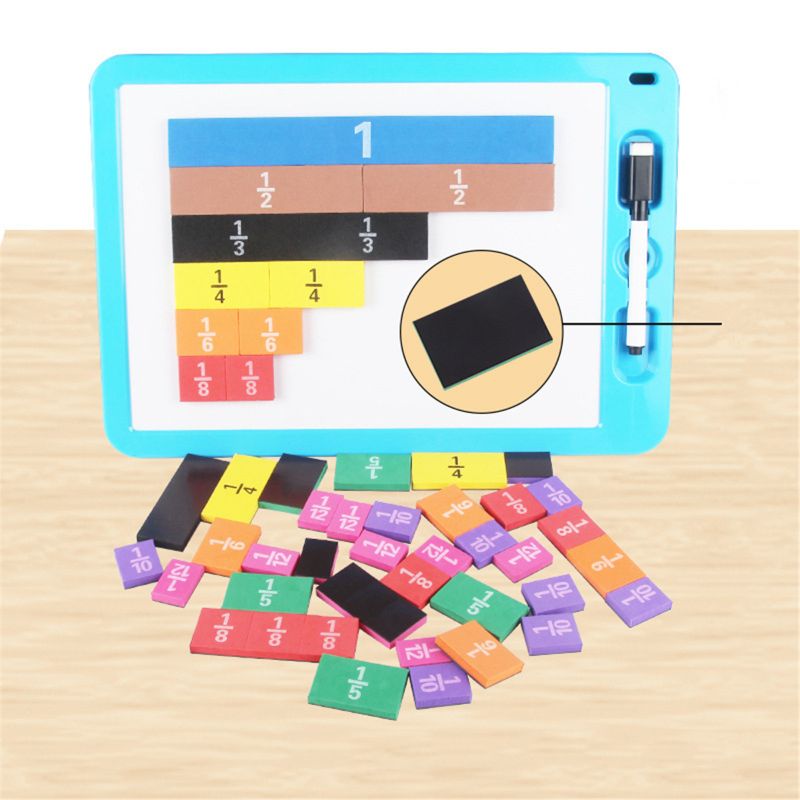 Magnetic Rainbow Fraction Tiles - Math Toys