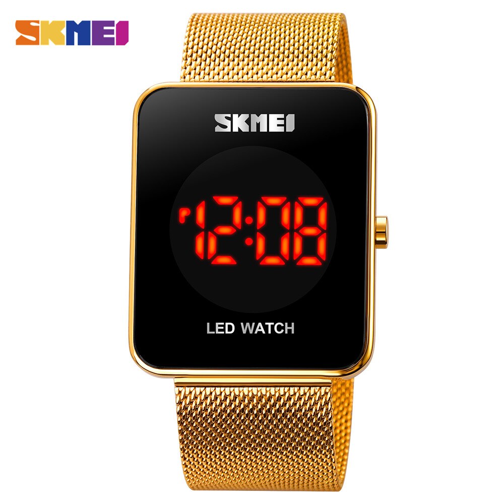 Skmei Led Tijd Datum Display Waterdicht Man Klok Japan Digitale Beweging Rvs Heren Horloges Relogio Masculino 1900: Gold