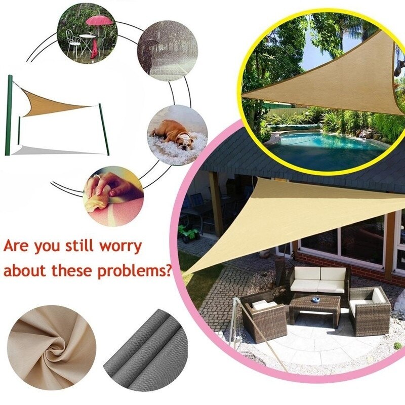 Triangular Shade Sail Combination Net Triangle Sun Sail Tent Camping Garden Patio Swimming Pool Lawn & Patio Awning Canopy