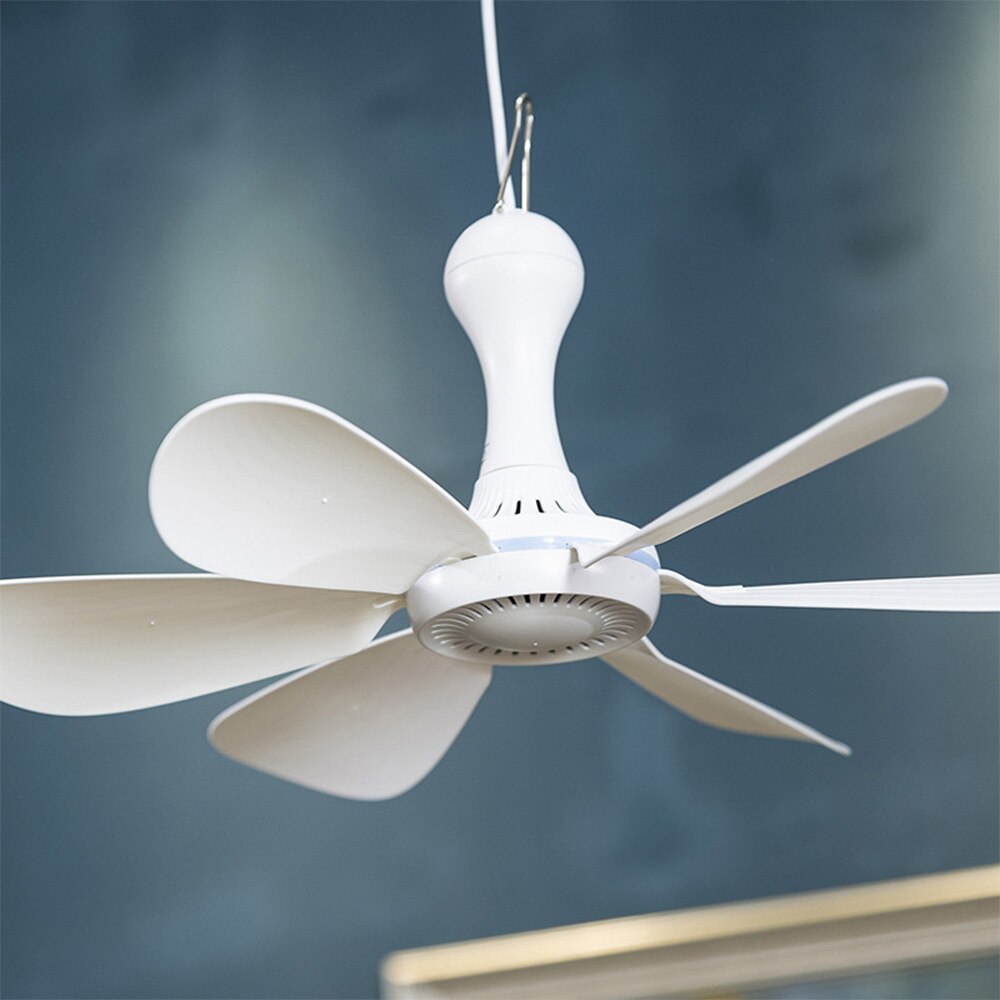 5W USB Ceiling Fans 5V Roof Fan 6 Leaves Air Cooler 16.5inch Hanging Tent Fans for Camping Outdoor Dormitory Home Bed: Default Title