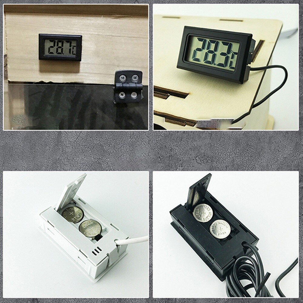 Mini digital termometer lcd bekväm temperatur- och fuktighetsmätare hygrometer kyltermometer bärbar mätare