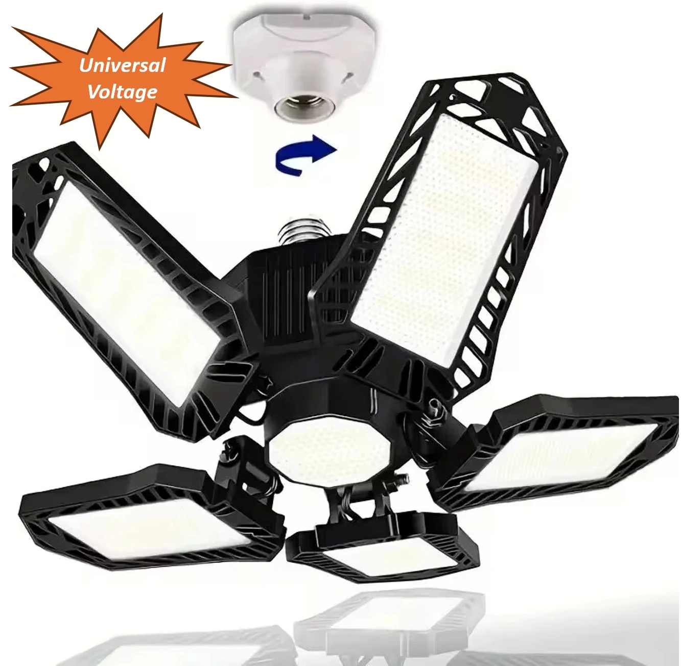 Ampoule de Garage LED très brillante, 40W 60W 80W 10000LM, panneau réglable, éclairage de magasin, douille à vis E27 pour atelier, sous-sol,