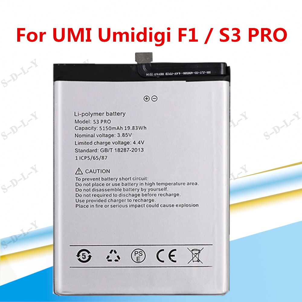 5150mah S3 Pro Battery for Umi Umidigi S3 Pro F1/ F1 Play Replace Cell Phone Batteries +Tracking + Tools