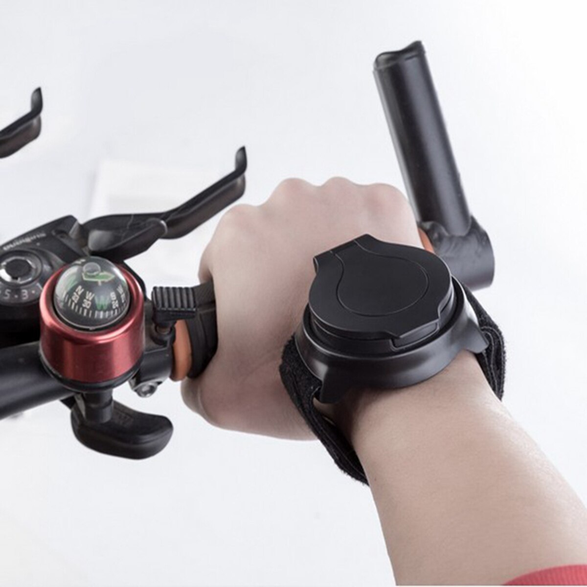 Zwarte fietsspiegels fiets polsspiegel achteruitkijkspiegel polsband motorfiets stuur reflector polsband spiegel rijuitrusting