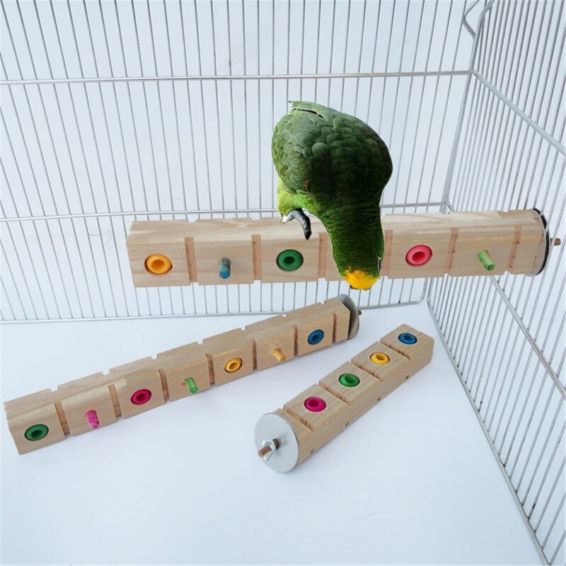 Perche en bois pour oiseaux, perroquet, blocs à mâcher, entraînement à l&#39;intelligence, Puzzle, jouet pour Mini aras canari, perruche cacatoès