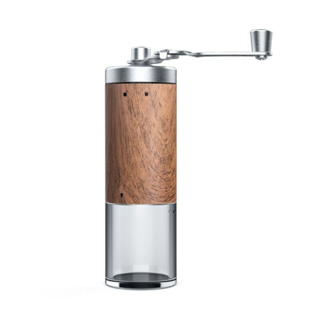 Coffee grinder mini stainless steel manual manual coffee bean grinder grinder kitchen tool grinder: Wood grain