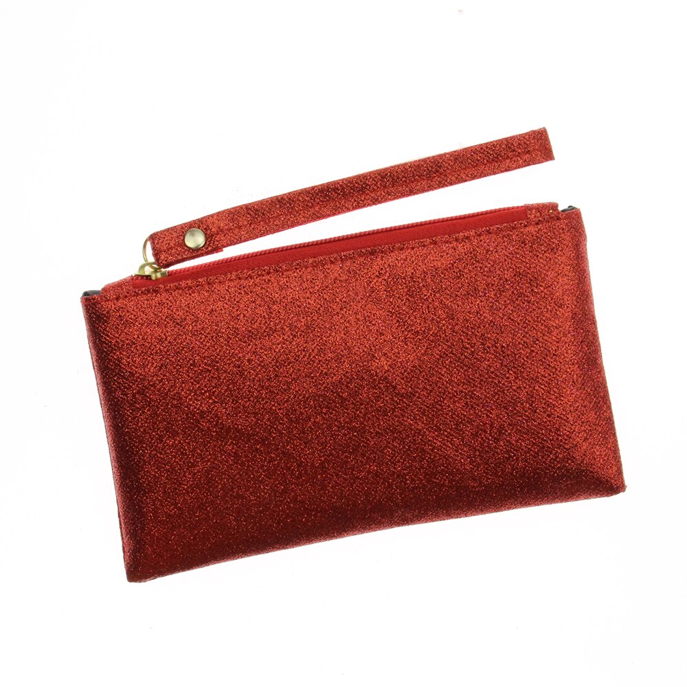 2019 nova moda feminina organizador de viagem saco mão zíper pequeno embreagem moeda telefone wristlet bolsas festa presentes casamento menina bolsa: Vermelho