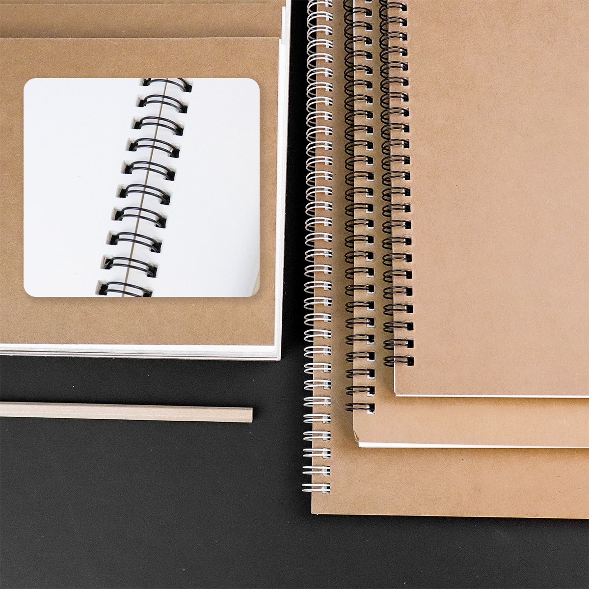Cuaderno de bocetos , papel grueso, cuaderno en espiral de 160GSM, suministros escolares de arte, Bloc de notas de dibujo con lápiz