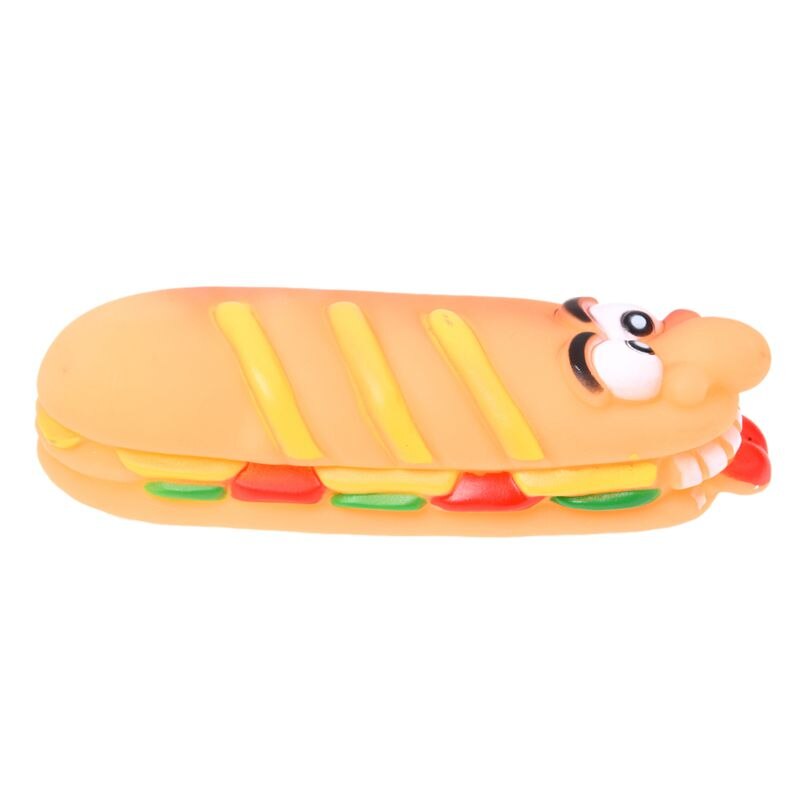 Sjov vinyl sandwich knirkende hund kat kæledyr tygge legetøj