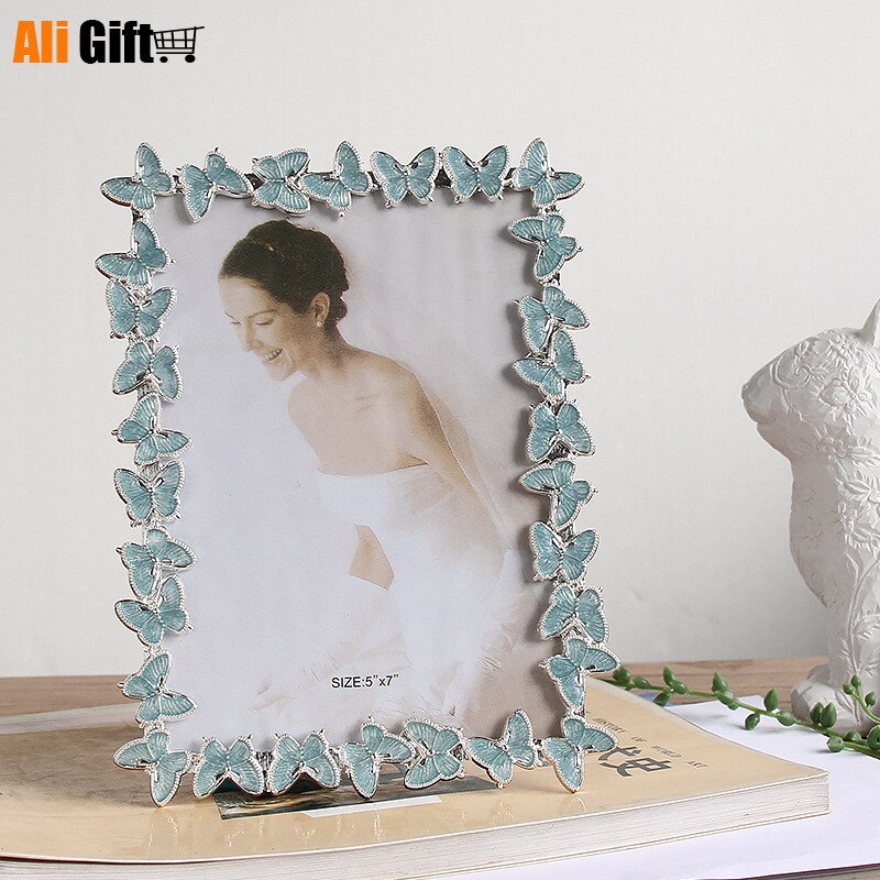 Murales nórdicos con marco de mariposa foto de boda de Metal, foto de boda de estudio, marco de foto de boda, decoración del hogar, pantalla de escritorio