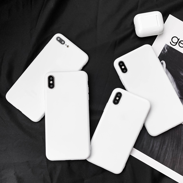 Funda de teléfono blanca mate para iPhone, 6, 6S, 7, 8 Plus, X, 10, SE, , 11, 12 Pro, XR, XS Max, funda de silicona suave de TPU para iPhone 12 mini