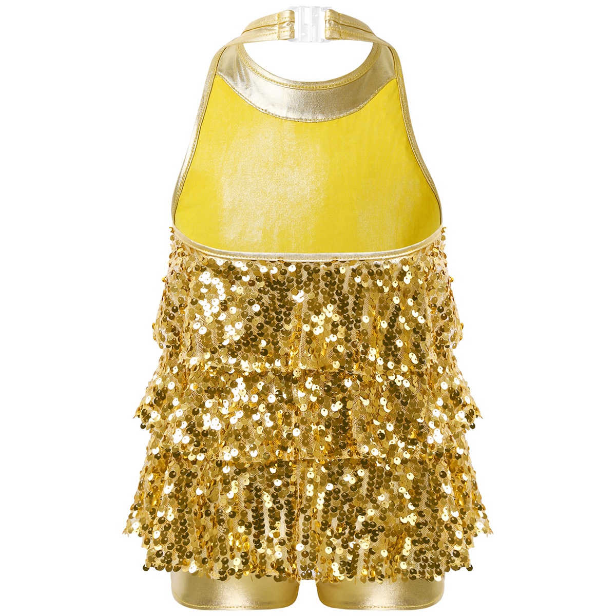 Kids Shiny Sequins Ballet Tutu Gymnastics Shorty Unitards Dress Girls Ballet Leotard Stage Performance Latin Jazz Dance Costume