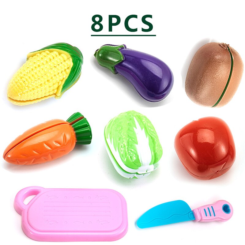 10 PCS Cutting Fruit Vegetable Pretend Play Children Kid Educational Toy: 8 pcs B