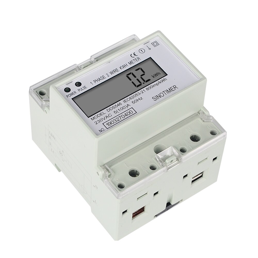 Family Usage 100A 230V AC Single Phase 2 Wires Electricity Consumption Measurement Meter For Electronic Saving Power Energy