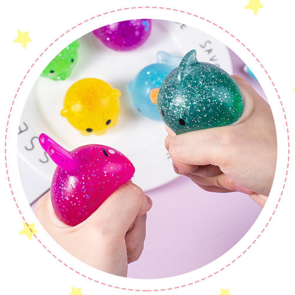 Big Spongy Squishy Mochi Fidget Toys Dolphin Whale Toys Stress Ball Anti Soft Squeeze Animal Fun Crab Ocean Pinch Sensory S C1o3