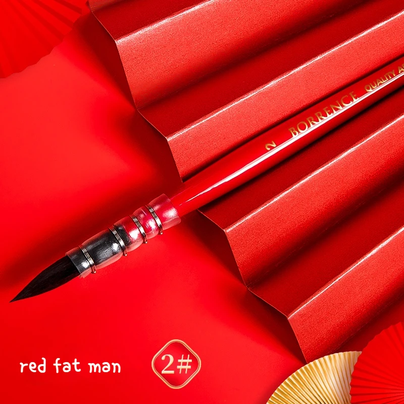 Borrence Artist Hand-Painting Drawing Brushes Watercolor Brush Pen for Oil Acrylic Gouache Water Color Art Supplies: Red