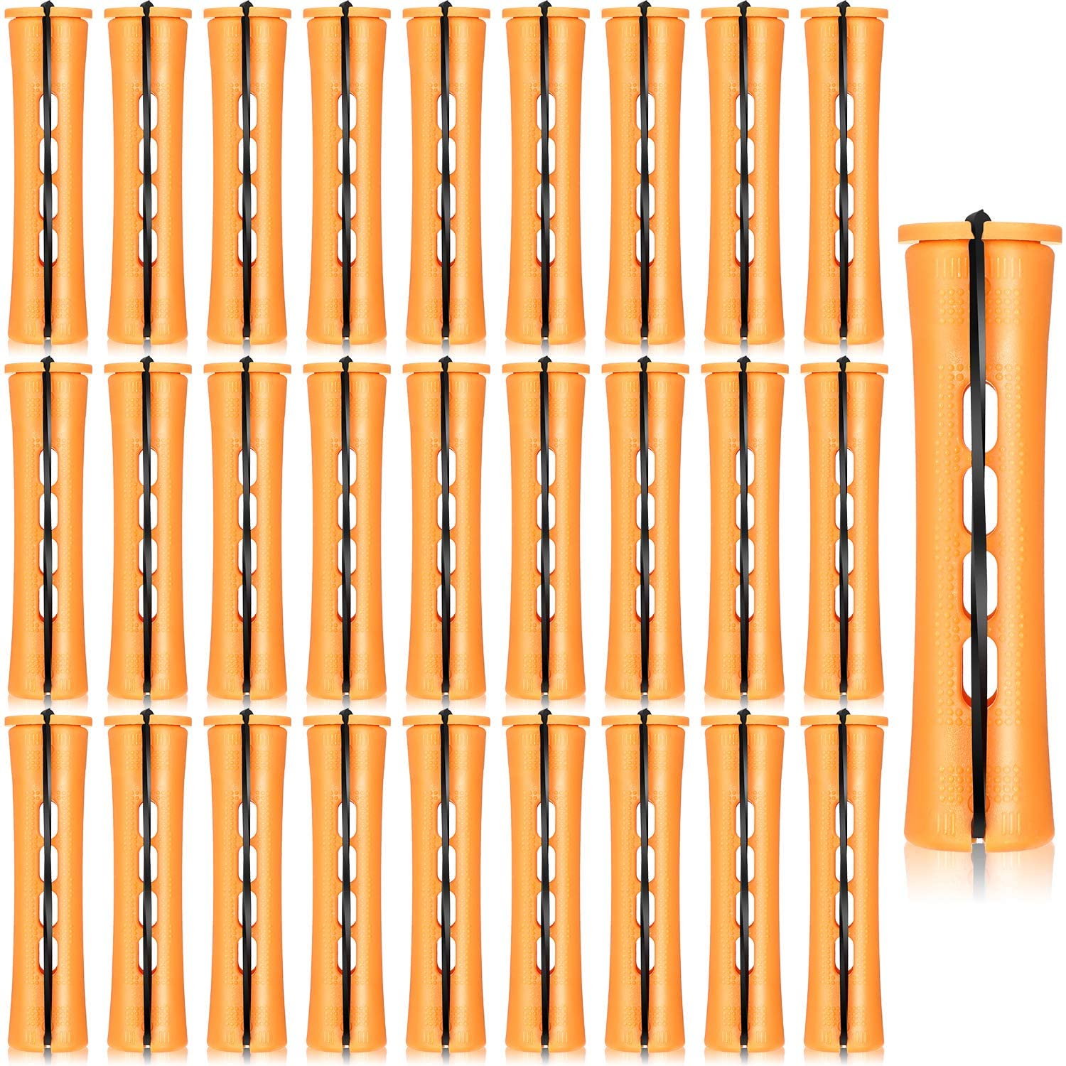 60 Pieces Hair Perm Rods Plastic Cold Wave Rods Hair Curling Roller Hair Styling Hairdressing Tools: 60pcs Orange
